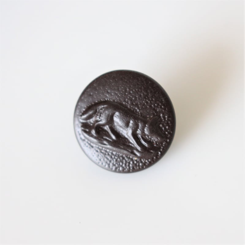 ハンティングボタン】 キツネのメタルボタン 16㎜ フランスデッド