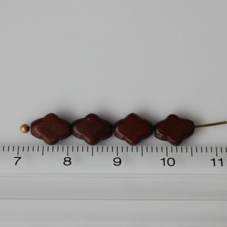 .ちいさなひし形ウッドビーズ（ｳｫｰﾙﾅｯﾄ）8㎜　フランスヴィンテージ