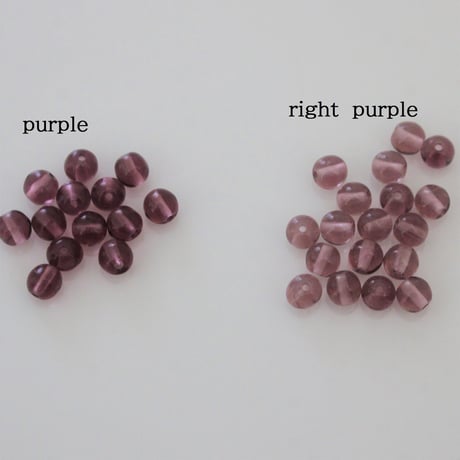 ラウンドビーズ10個（right purple）5㎜　チェコガラス　431