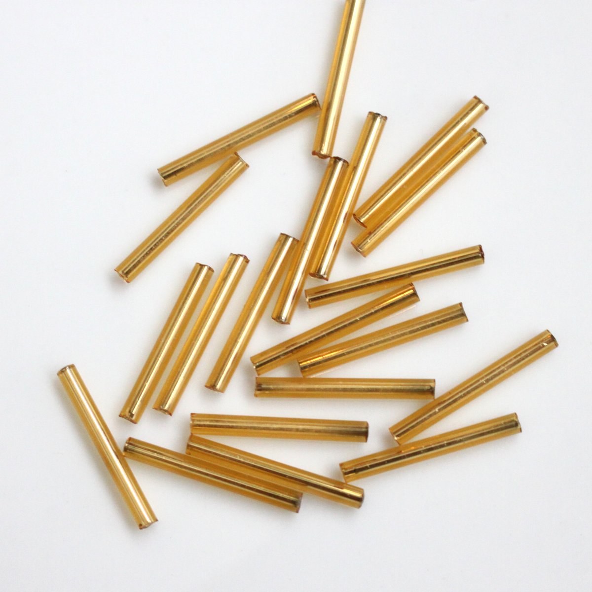 竹ビーズ 20㎜×Ø2㎜（ゴールド)20本 フランスヴィンテージ 654 | Le ma