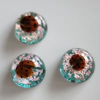 フランス現代カボション1.8㎝　てんとう虫と花アクリルフラワーパーツ　772