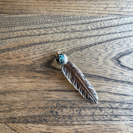 【LYNCH SILVERSMITH】 LNC313 FEATHER(M)  TURQUOISE BLUE MOON 12