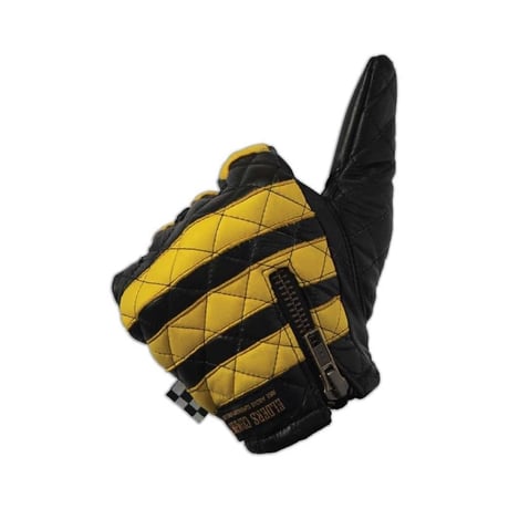 Leather glove / yellow x Black　黄×黒　囚人グローブ