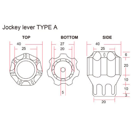 Jockey shift lever knob type-A brass　ZONブラス（真鍮）ジョッキーシフトレバーノブ