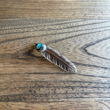 【LYNCH SILVERSMITH】 LNC313 FEATHER(M)  TURQUOISE BLUE MOON 19