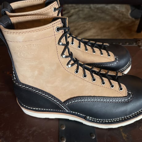 ブラックレザー＆バーラップレザー WESCO 2トーンカスタム Jobmaster 9E ウェスコ ジョブマスター 約27cm