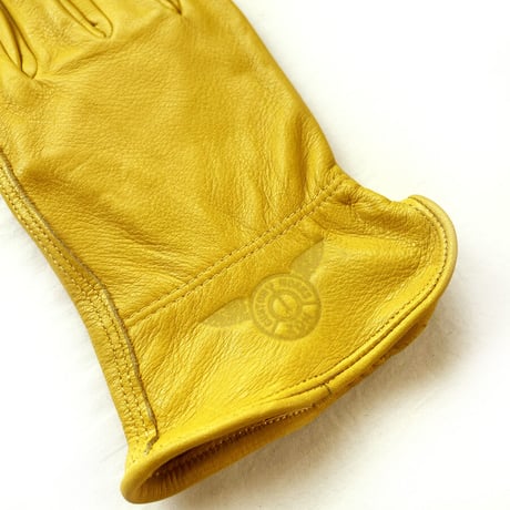 Leather gloves　牛革　イエロー　レザーグローブ　手袋　バイクグローブ