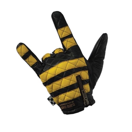 Leather glove / yellow x Black　黄×黒　囚人グローブ
