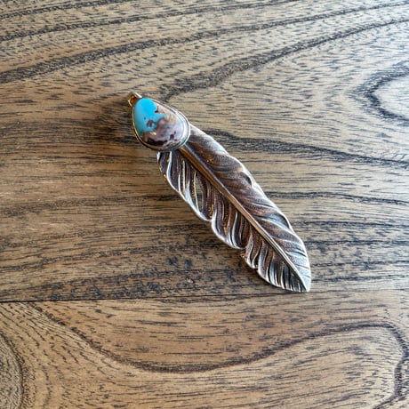【LYNCH SILVERSMITH】 LNC312 FEATHER(L)  TURQUOISE BISBEE 20