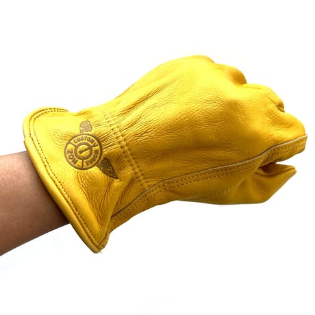 Leather gloves　牛革　イエロー　レザーグローブ　手袋　バイクグローブ