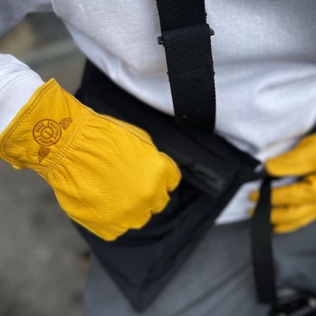 Leather gloves　牛革　イエロー　レザーグローブ　手袋　バイクグローブ