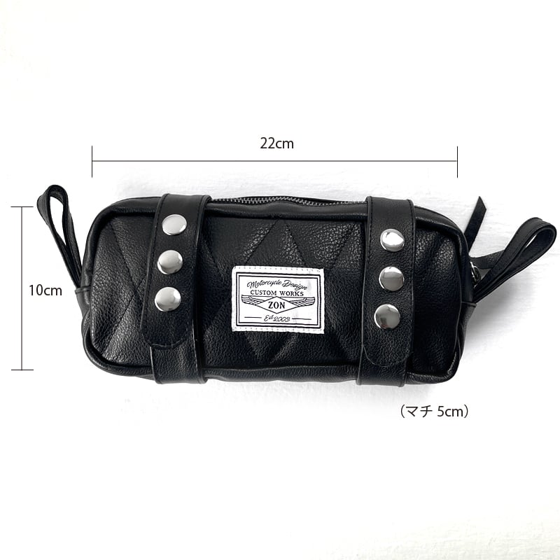 ZONオリジナル レザー（牛革）ツールバッグ ダイヤモンドステッチ