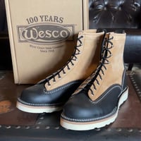 ブラックレザー＆バーラップレザー WESCO 2トーンカスタム Jobmaster 9E ウェスコ ジョブマスター 約27cm