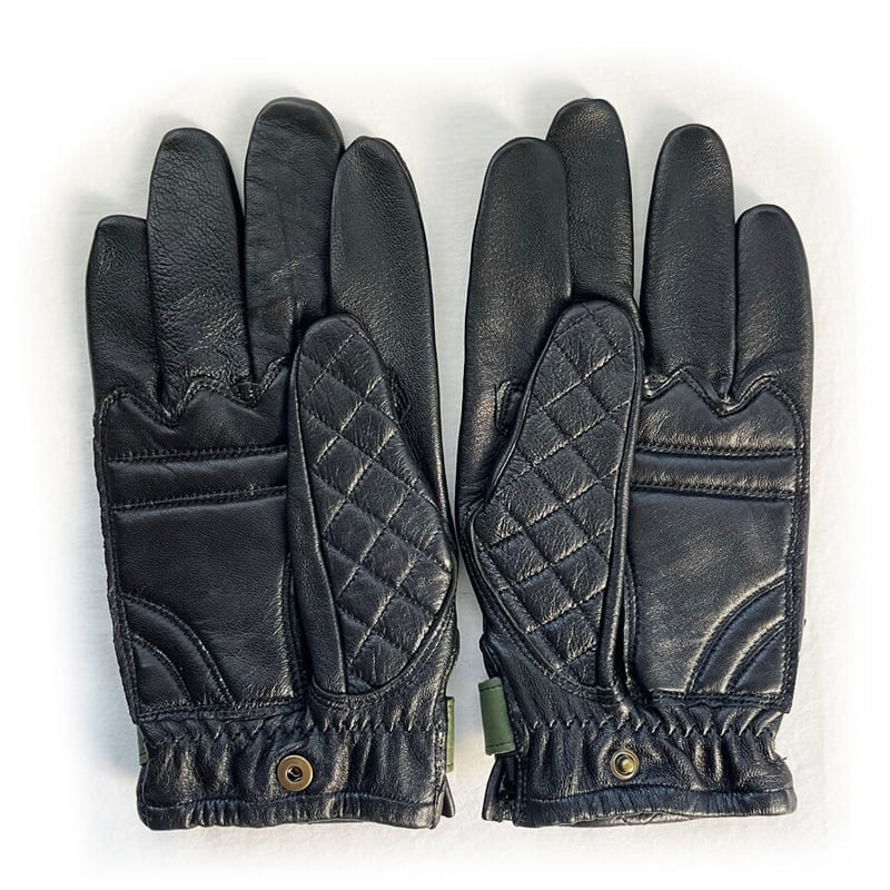 Leather glove ラムレザーグローブ ブラックステッチ カーキベルト