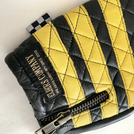 Leather glove / yellow x Black　黄×黒　囚人グローブ