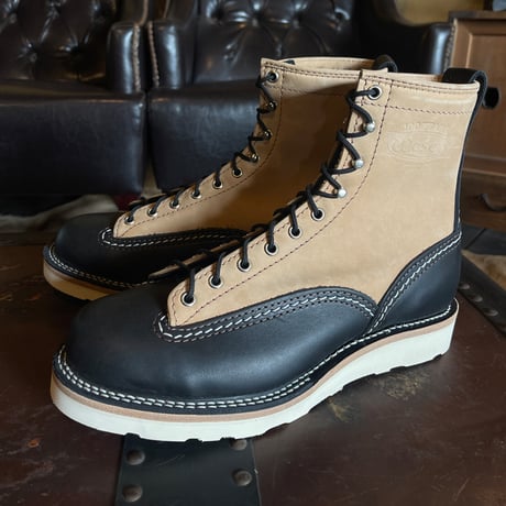ブラックレザー＆バーラップレザー WESCO 2トーンカスタム Jobmaster 9E ウェスコ ジョブマスター 約27cm
