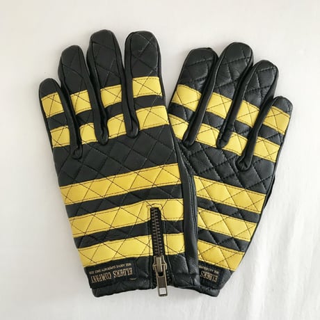 Leather glove / yellow x Black　黄×黒　囚人グローブ