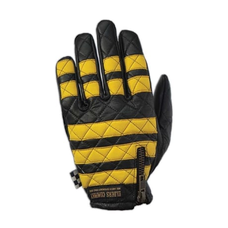 Leather glove / yellow x Black　黄×黒　囚人グローブ