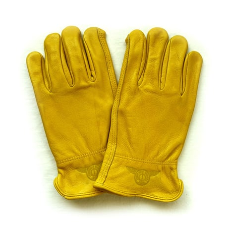 Leather gloves　牛革　イエロー　レザーグローブ　手袋　バイクグローブ