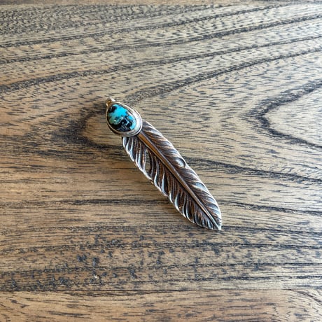 【LYNCH SILVERSMITH】 LNC313 FEATHER(M)  TURQUOISE BLUE MOON 19