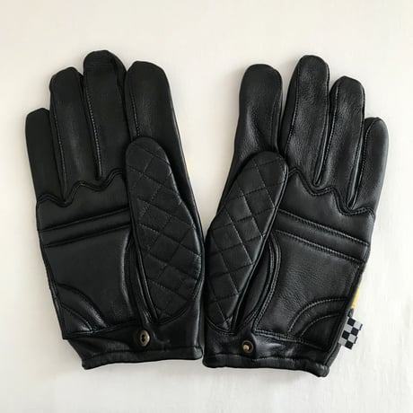 Leather glove / yellow x Black　黄×黒　囚人グローブ