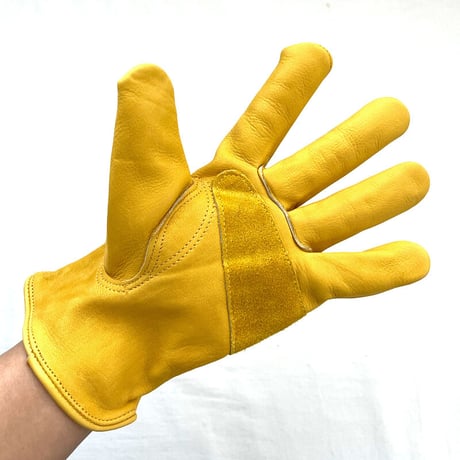 Leather gloves　牛革　イエロー　レザーグローブ　手袋　バイクグローブ