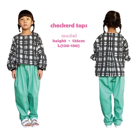 checkerd tops【kids・junior・otona】