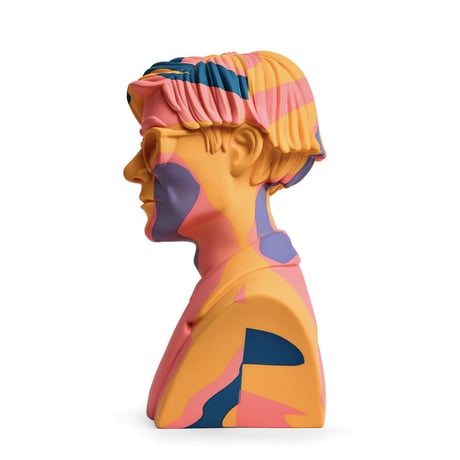 Andy Warhol 12" Bust Vinyl Art Sculpture - Orange Camouflage