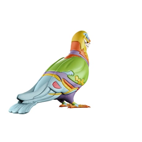 Grin pigeon by Staple X Ron English