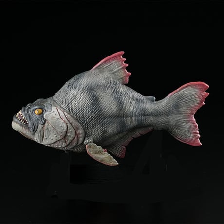 Piranha Prop Replica Model ( Fiberglass version) with walnut display stand