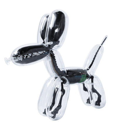 Metallic Black Balloon Dog Anatomy by Jason Freeny