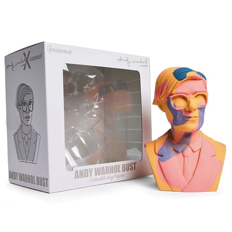 Andy Warhol 12" Bust Vinyl Art Sculpture - Orange Camouflage