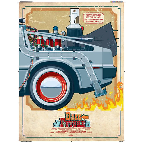 BTTF-DeLorean Triptych by Jakob Staermose