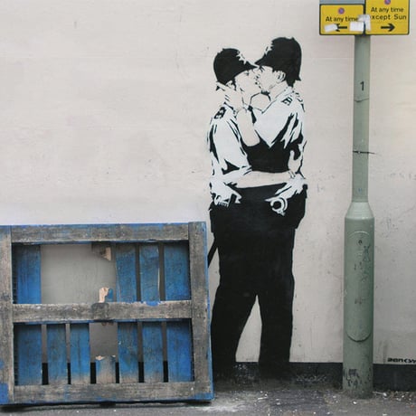 Banksy's Kissing Coppers Gold Rush Edition by Brandalised