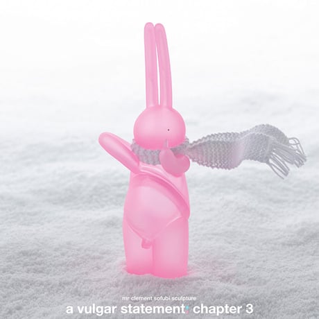 mr clement sofubi sculpture / a vulgar statement chapter 3: pink frosted glass finish