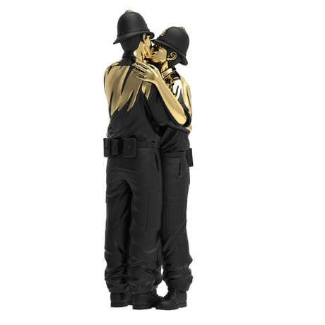 Banksy's Kissing Coppers Gold Rush Edition by Brandalised