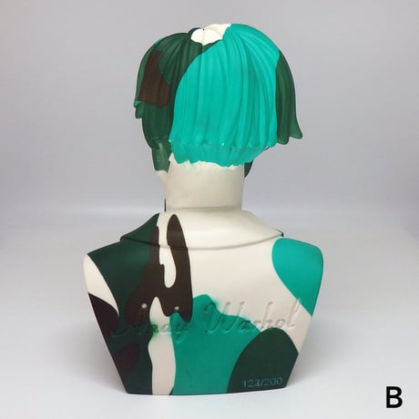Andy Warhol 12" Bust Vinyl Art Sculpture - Green Camouflage