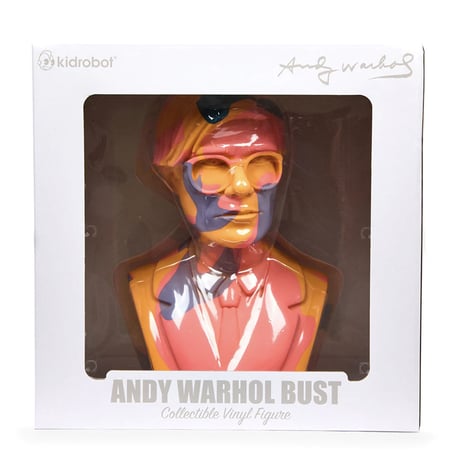 Andy Warhol 12" Bust Vinyl Art Sculpture - Orange Camouflage