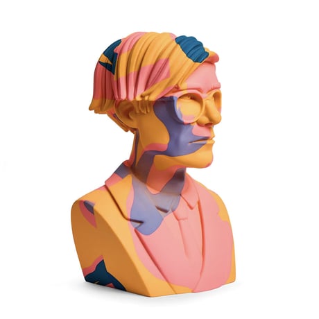 Andy Warhol 12" Bust Vinyl Art Sculpture - Orange Camouflage