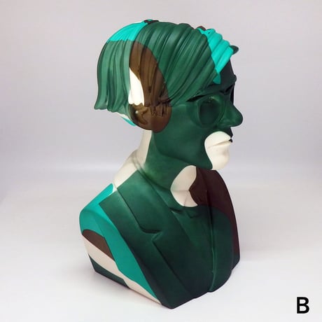 Andy Warhol 12" Bust Vinyl Art Sculpture - Green Camouflage