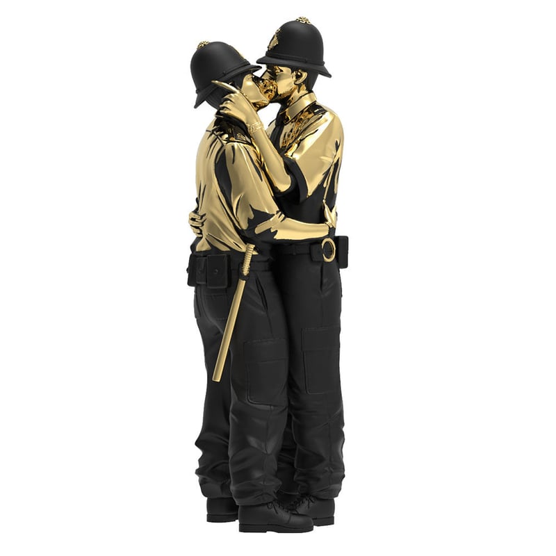 Banksy's Kissing Coppers Gold Rush Edition by B