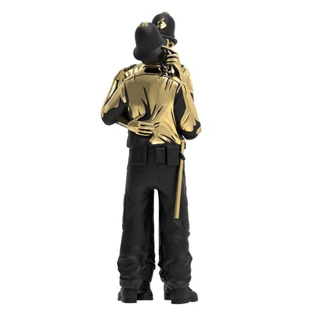Banksy's Kissing Coppers Gold Rush Edition by Brandalised