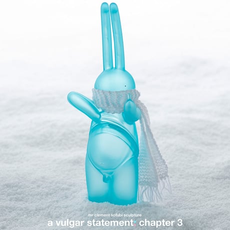 mr clement sofubi sculpture / a vulgar statement chapter 3: blue frosted glass finish