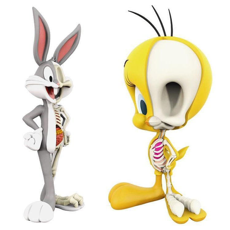 Anatomical 4-inch Bugs Bunny and Tweety Bird by