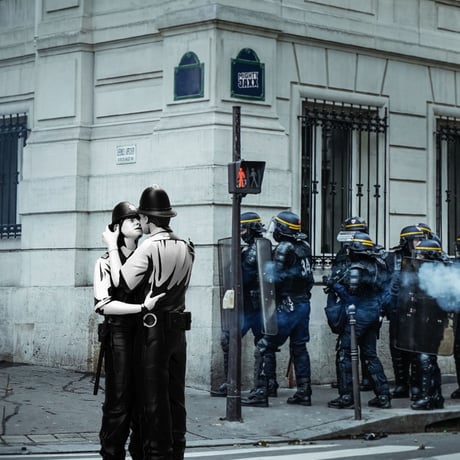 Banksy's Kissing Coppers by Brandalised