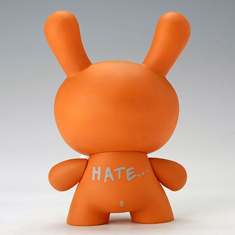 Hate - Orange 8" Dunny by Frank Kozik