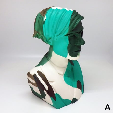 Andy Warhol 12" Bust Vinyl Art Sculpture - Green Camouflage