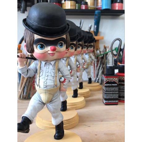 Alex DeLarge of "Clock Work Orange" art toy sculpture by Quyen Dinh