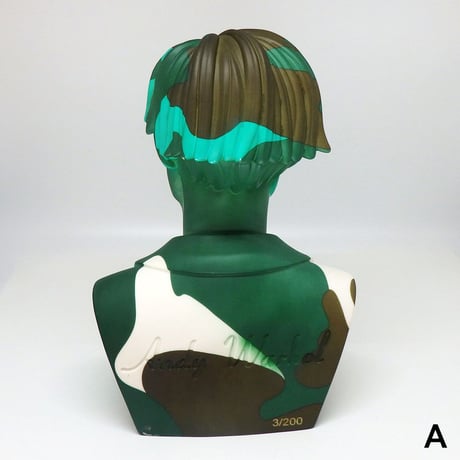 Andy Warhol 12" Bust Vinyl Art Sculpture - Green Camouflage