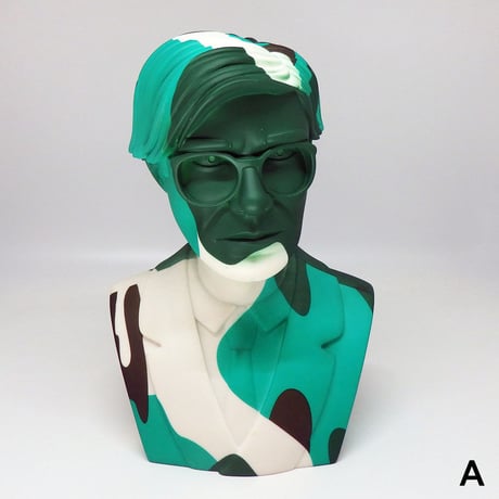 Andy Warhol 12" Bust Vinyl Art Sculpture - Green Camouflage